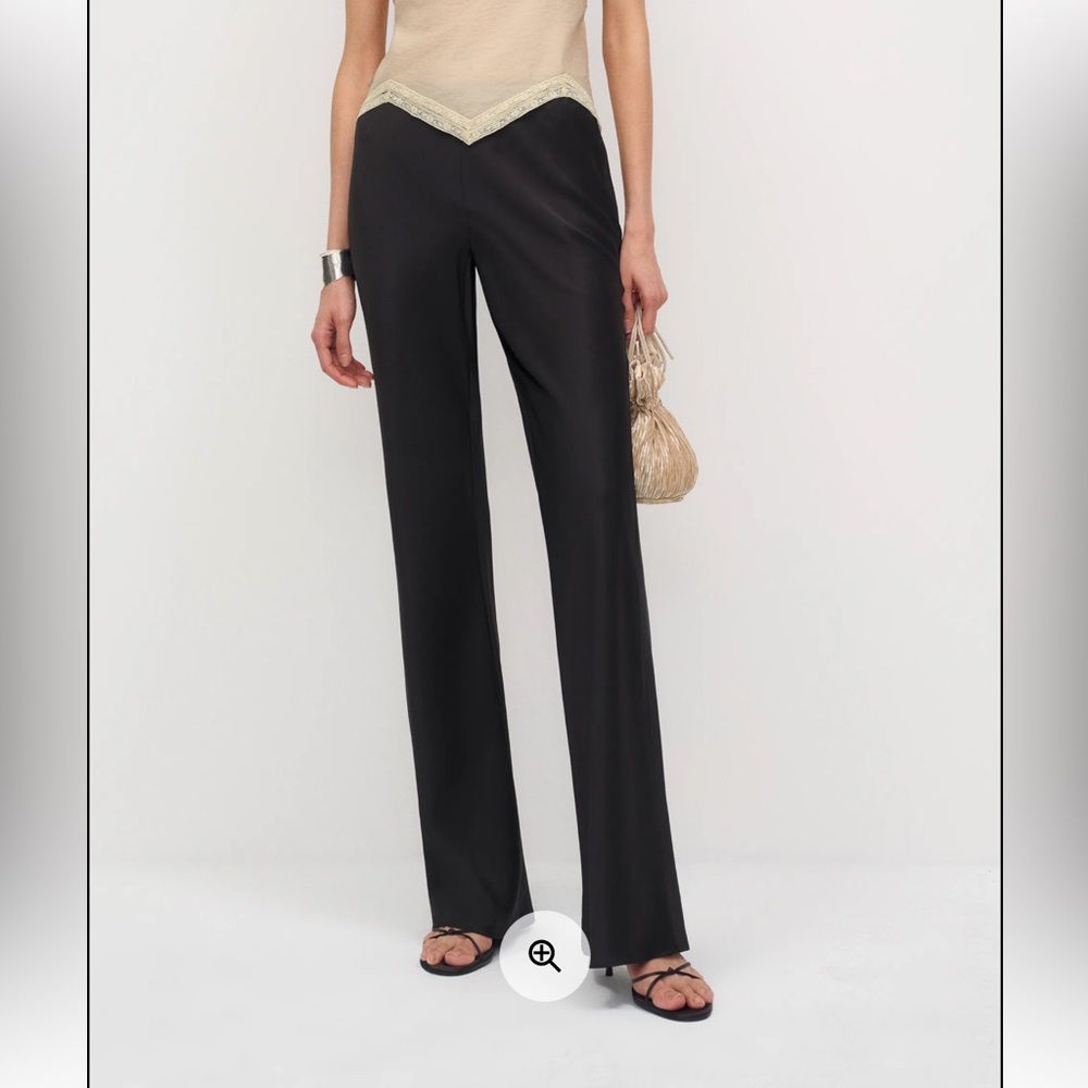 Reformation Black Straight Leg Pants